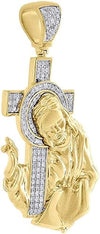 92.5 Silver Diamond Jesus Crucifix Cross Charm Pendant collection