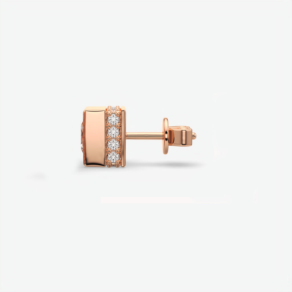 Men’s Square Moissanite Stud Earrings