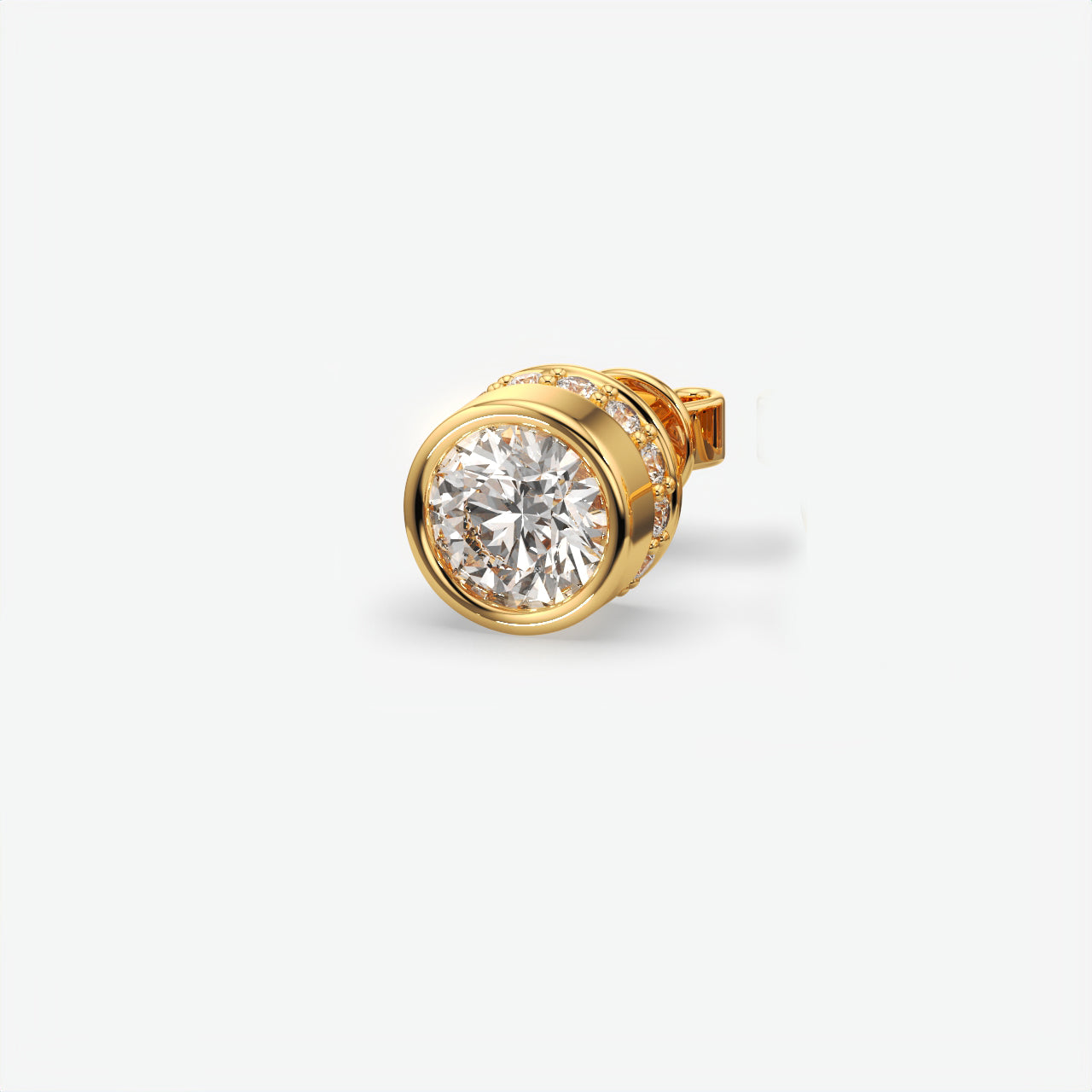 Men's Round Diamond Solitaire Stud