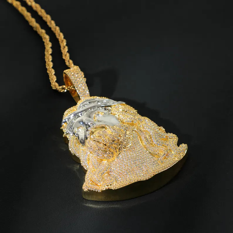 Iced Out Luxury Silver Jesus Christ Pendant