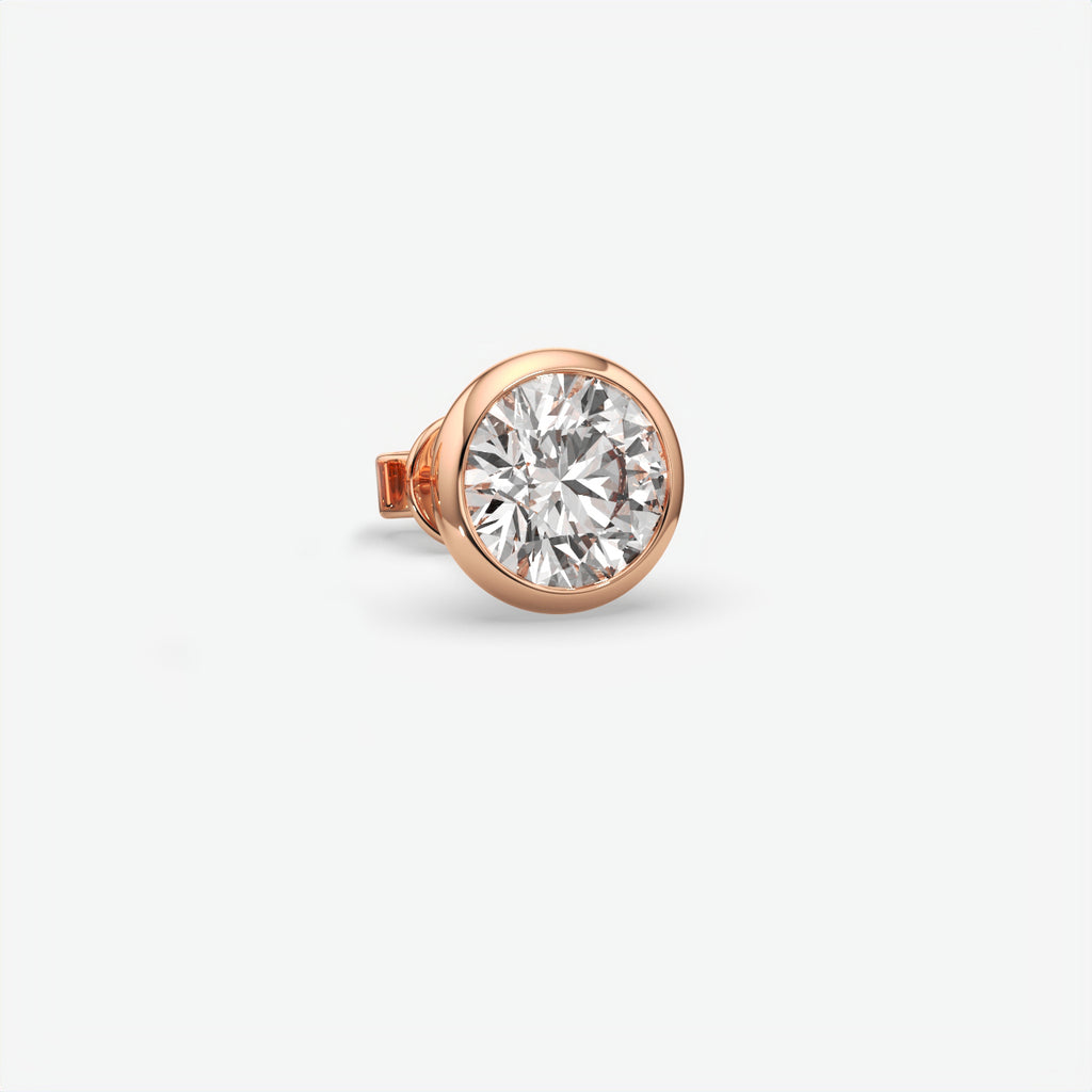 Men’s 925 Sterling Silver Round Moissanite Solitaire Stud Earring
