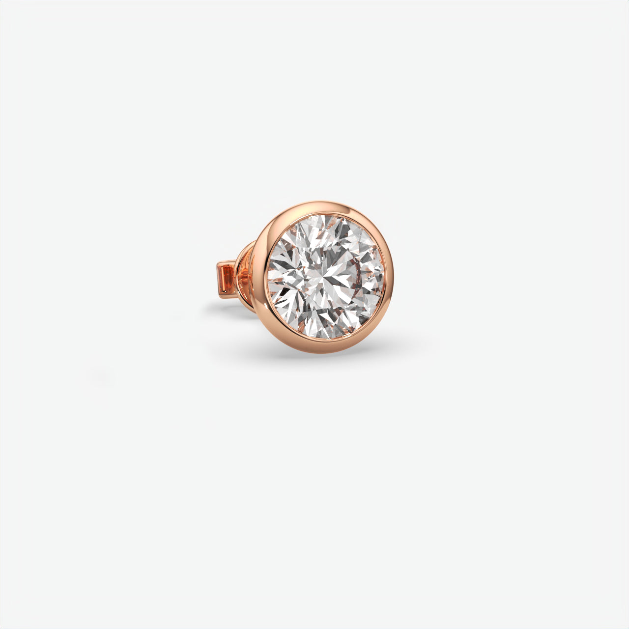 Men’s 925 Sterling Silver Round Moissanite Solitaire Stud Earring