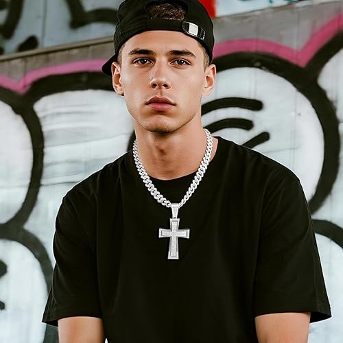 92.5 Silver Hip Hop Cross Iced Out Pendant Collection