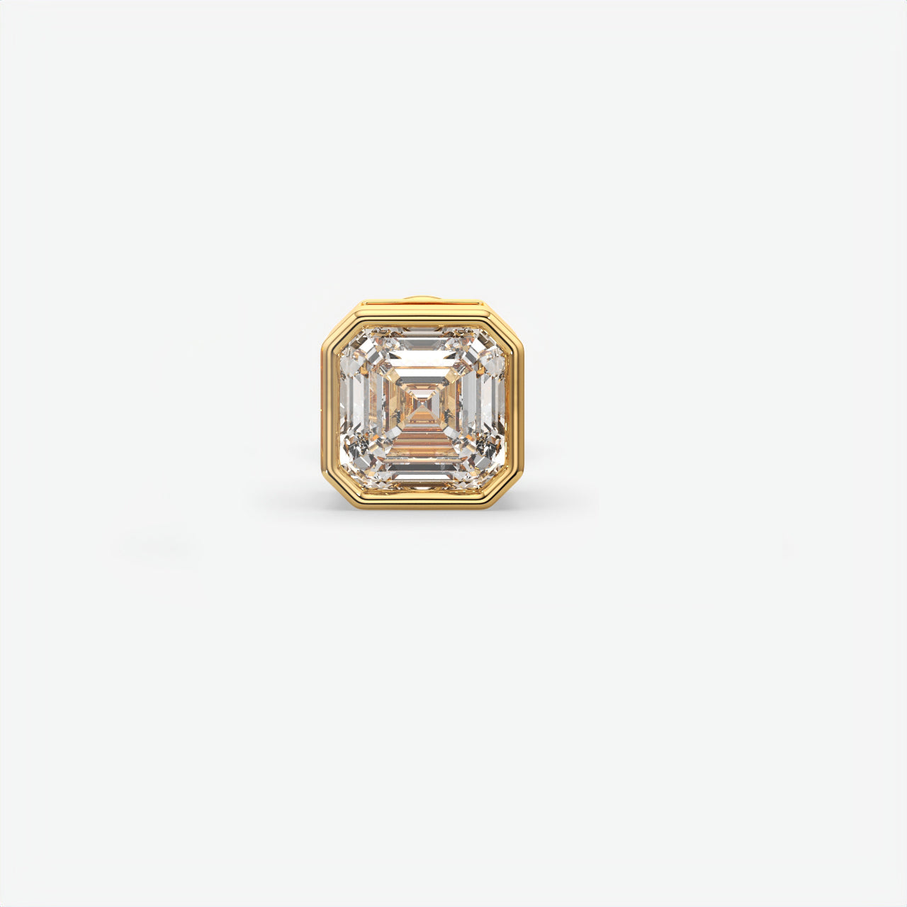 Princess Cut Moissanite Diamond Sterling Silver Men's Stud