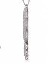 Q Block Pendant Necklace 92.5 Silver Iced Out Lebron Diamond Hip Hop Jewelry USA