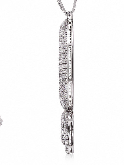 Q Block 925 Silver Iced Out Pendant | Hip Hop Jewelry USA