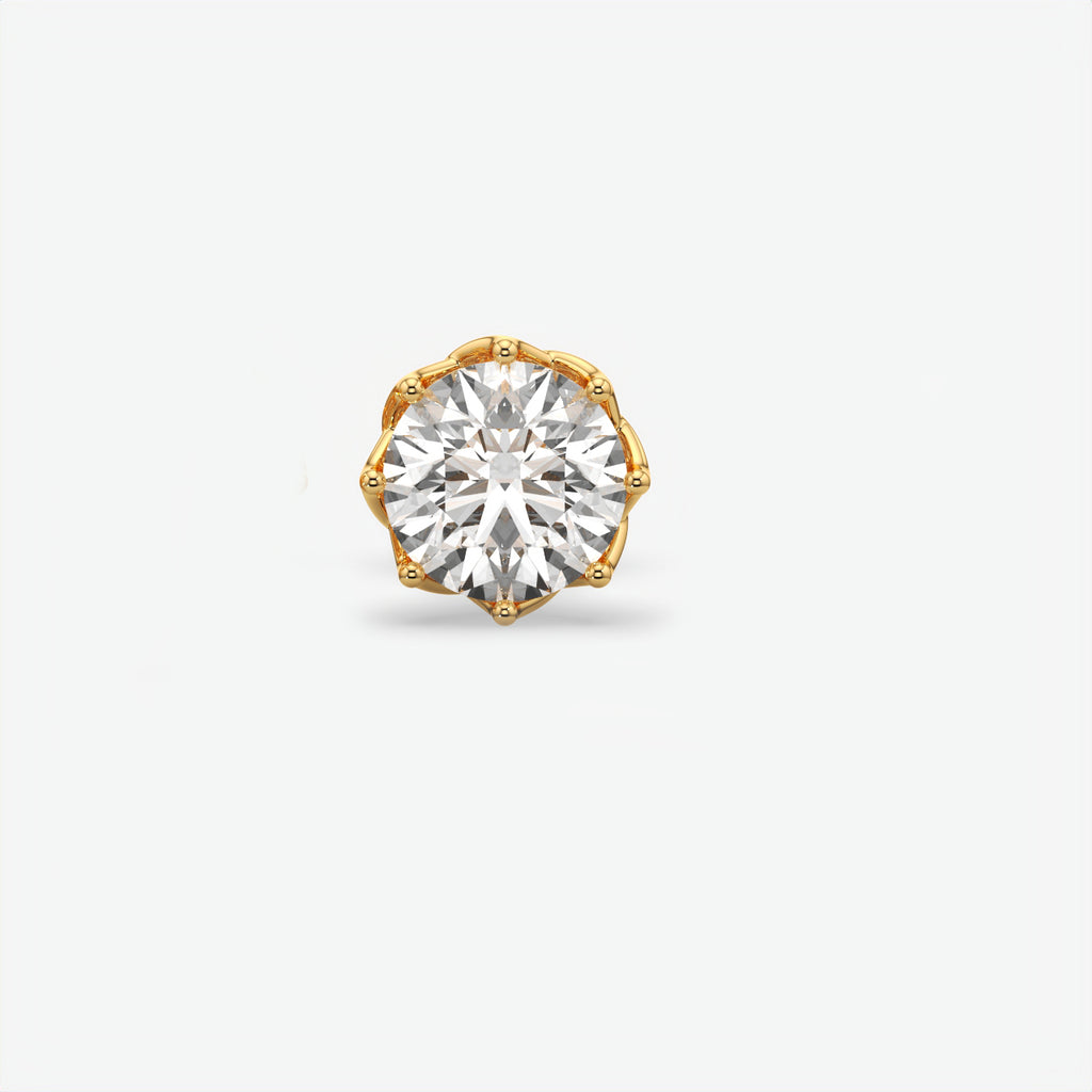Round Moissanite Diamond Silver Stud Earrings For Men's