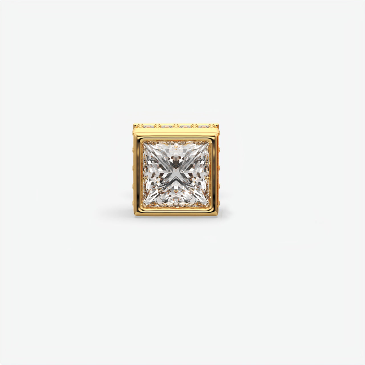 Men’s Square Moissanite Stud Earrings