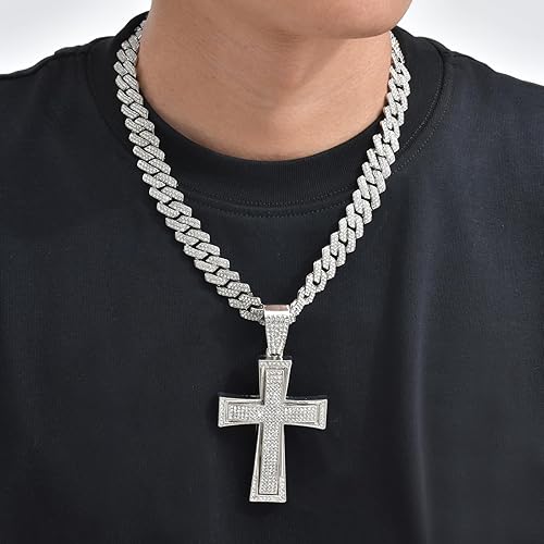 92.5 Silver Hip Hop Cross Iced Out Pendant Collection