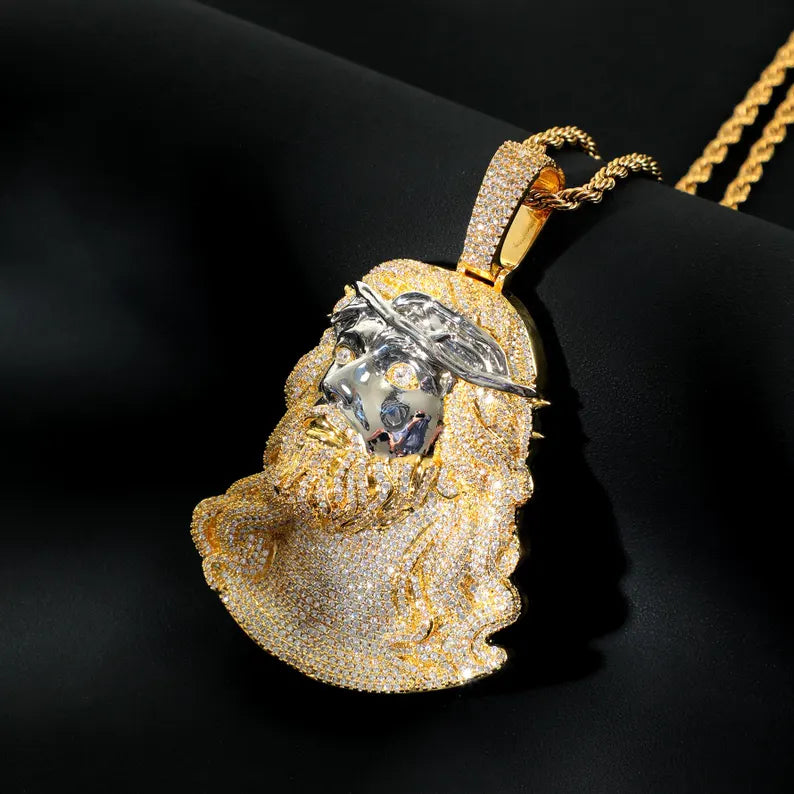 Iced Out Luxury Silver Jesus Christ Pendant