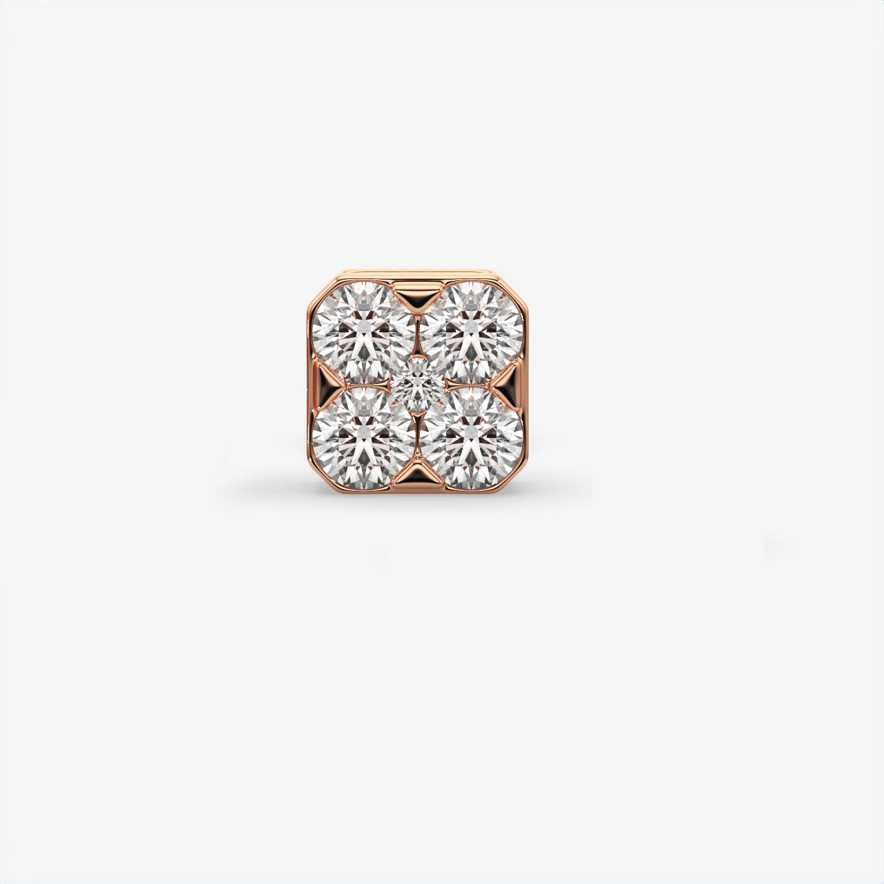 Moissanite Sterling Silver Cluster Stud Earrings For Men's