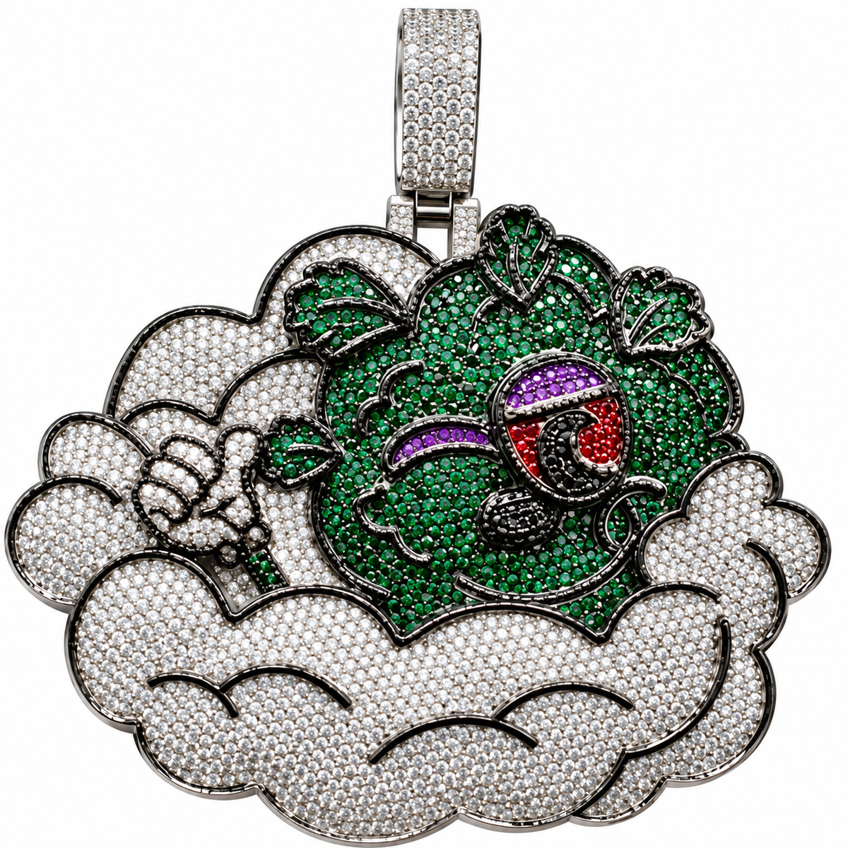 Animated Character Charm Iced Out Pendant