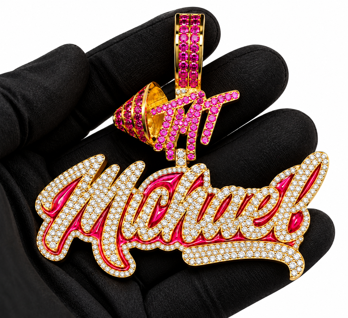 Luxury Custom Name Hip Hop Diamond Pendant For Mens