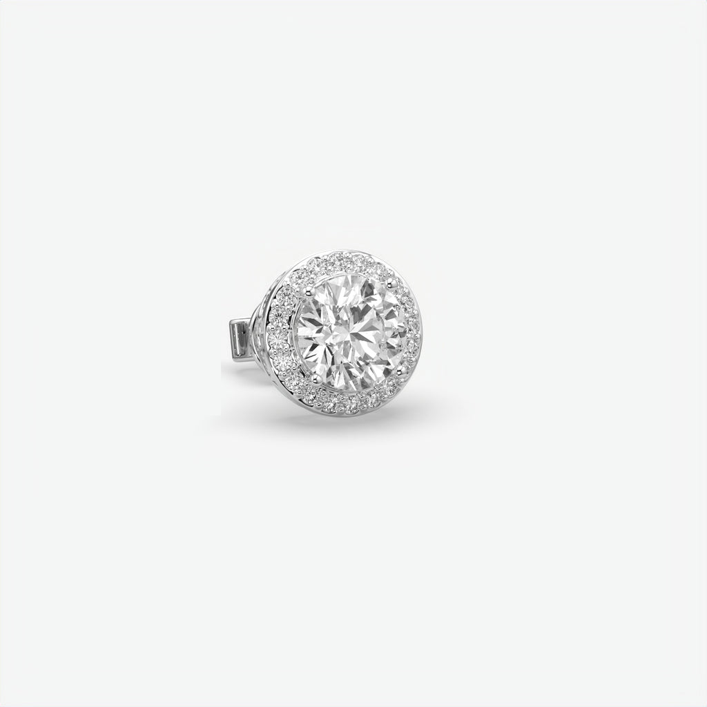 Sterling Silver Moissanite Solitaire Stud Earrings For Men's