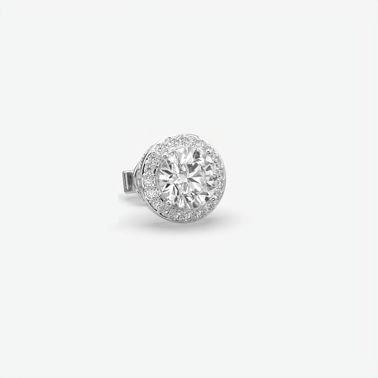 Sterling Silver Moissanite Solitaire Stud Earrings For Men's