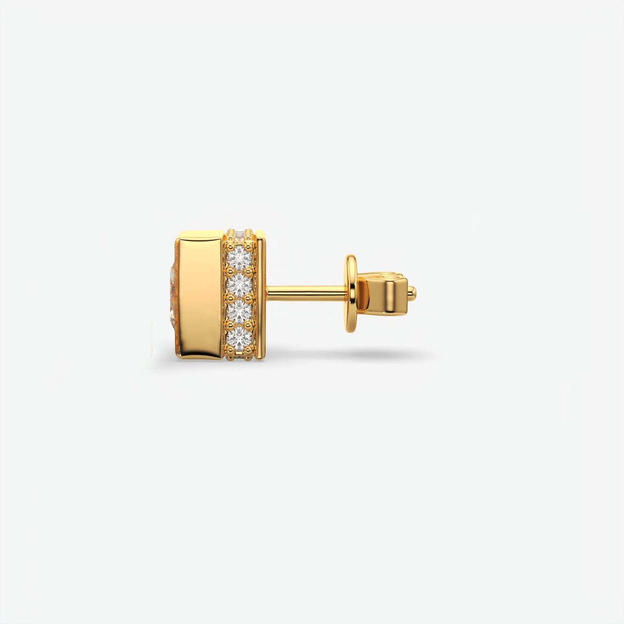Men’s Square Moissanite Stud Earrings