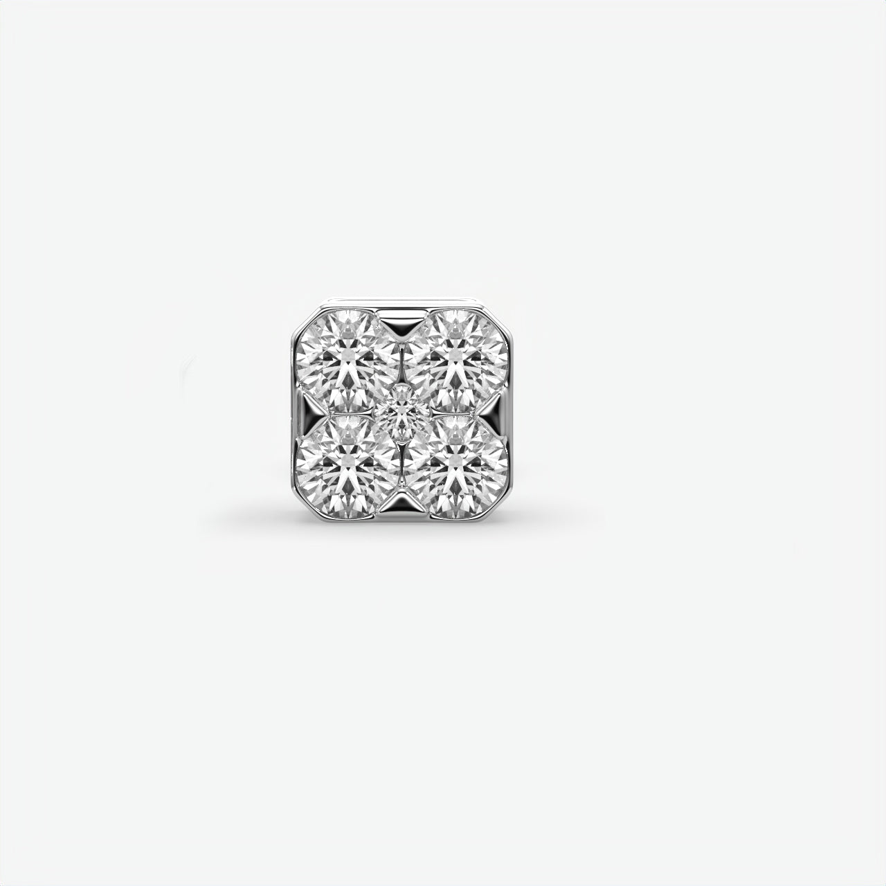 Moissanite Sterling Silver Cluster Stud Earrings For Men's