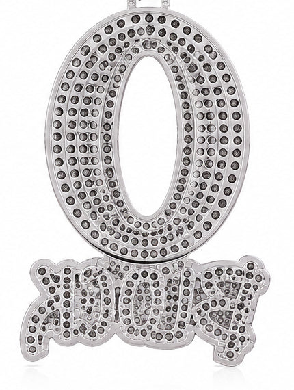 Q Block 925 Silver Iced Out Pendant | Hip Hop Jewelry USA