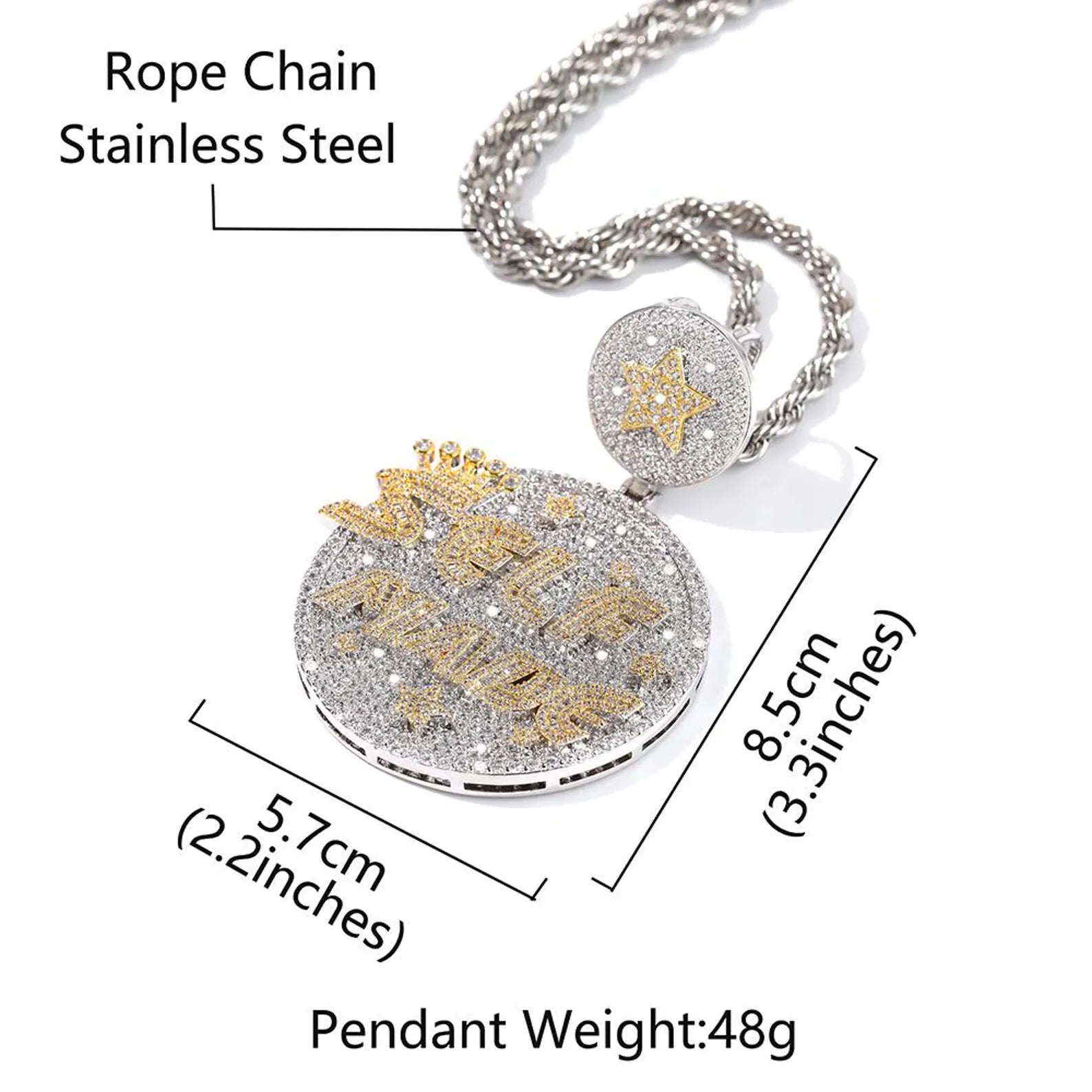 Iced Out Moissanite Hip Hop Stylish pendant Men's