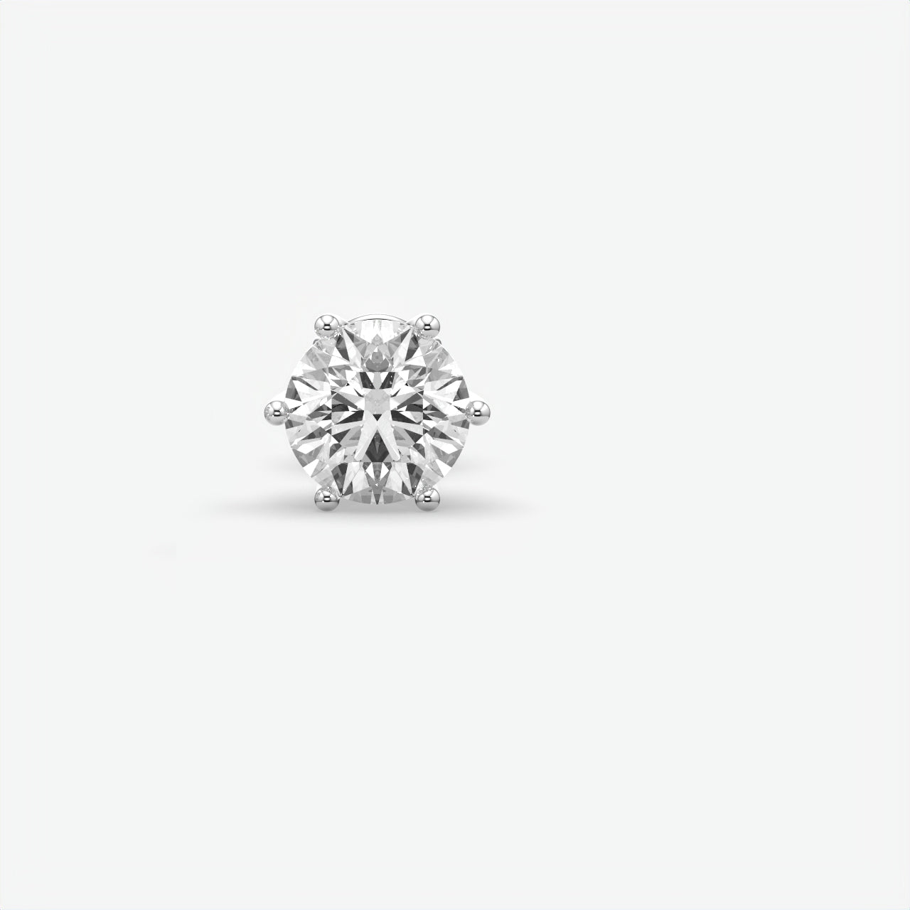 925 Sterling Silver Round Cut Moissanite Single Stud Earring for Men