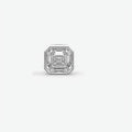 Princess Cut Moissanite Diamond Sterling Silver Men's Stud