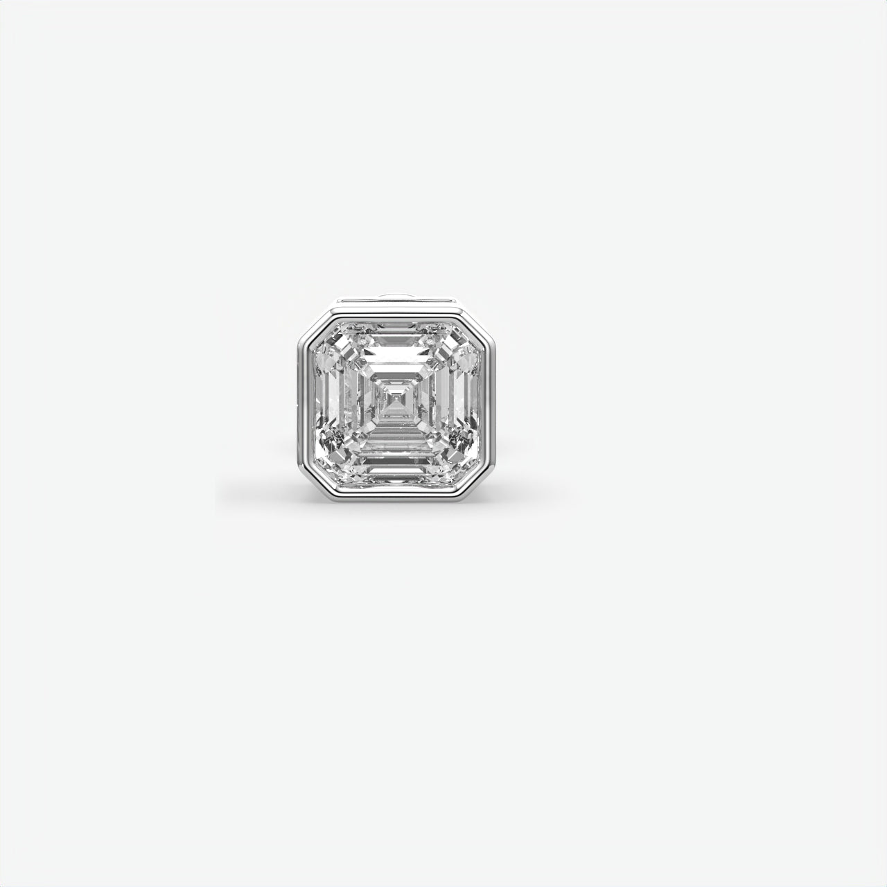 Princess Cut Moissanite Diamond Sterling Silver Men's Stud