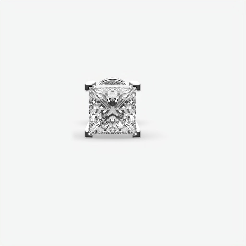 Princess Cut Diamond Sterling Silver Stud Earrings For Men's