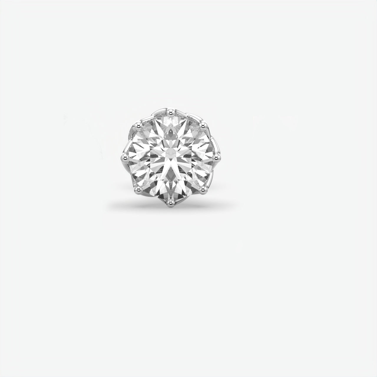 Round Moissanite Diamond Silver Stud Earrings For Men's