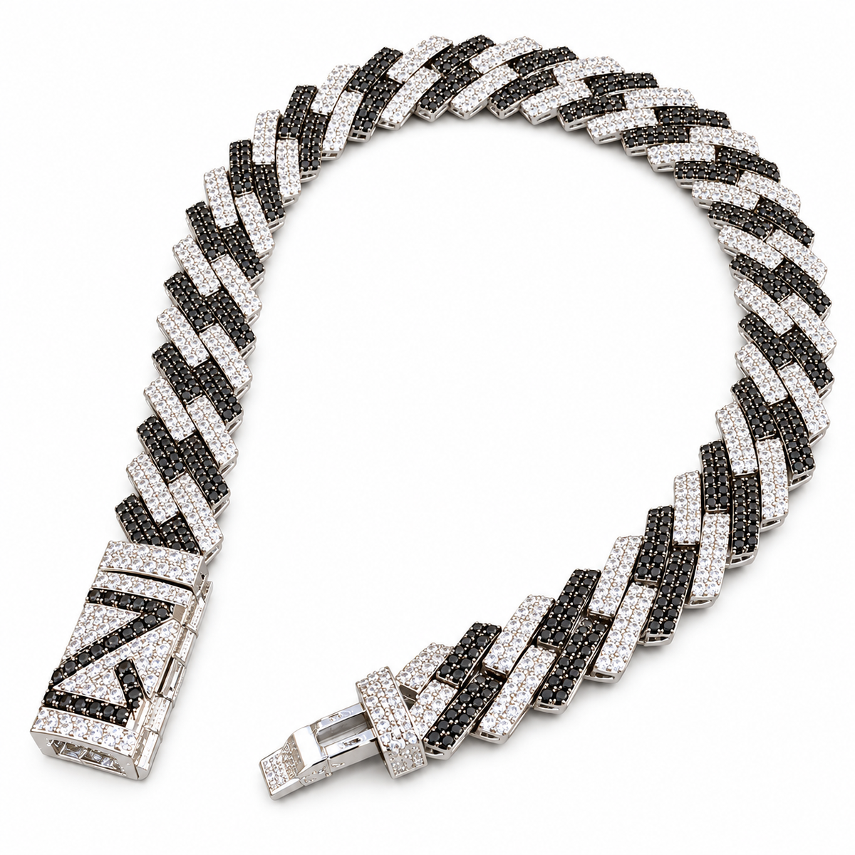 10MM Rapper Style Black & White Cuban Chain