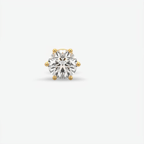 925 Sterling Silver Round Cut Moissanite Single Stud Earring for Men