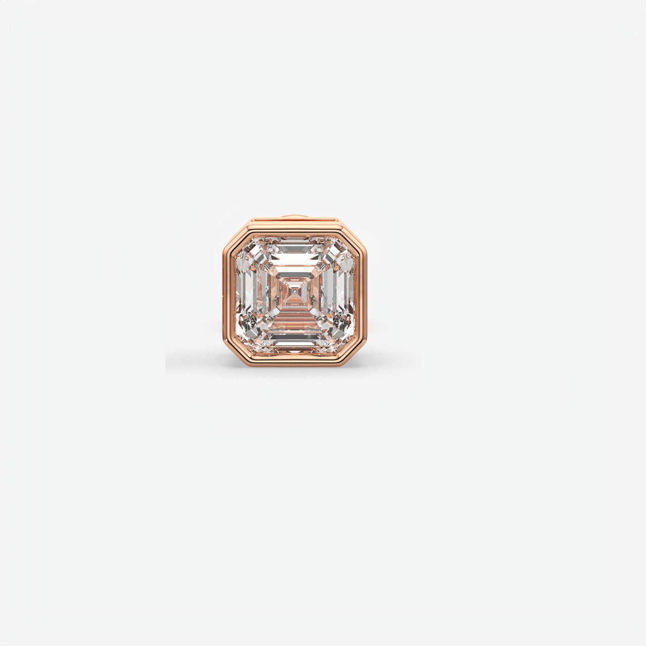 Princess Cut Moissanite Diamond Sterling Silver Men's Stud