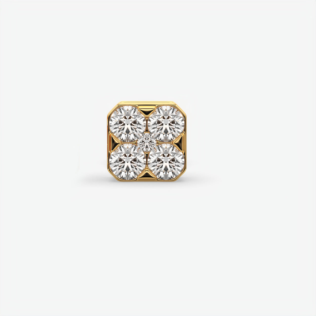 Moissanite Sterling Silver Cluster Stud Earrings For Men's