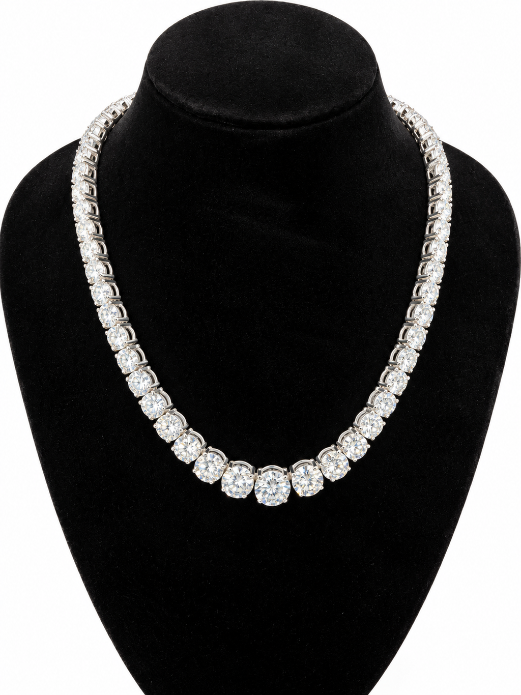 Sparkling Solitaire Graduated Tennis Chain
