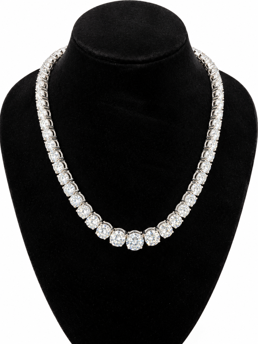 Sparkling Solitaire Graduated Tennis Chain