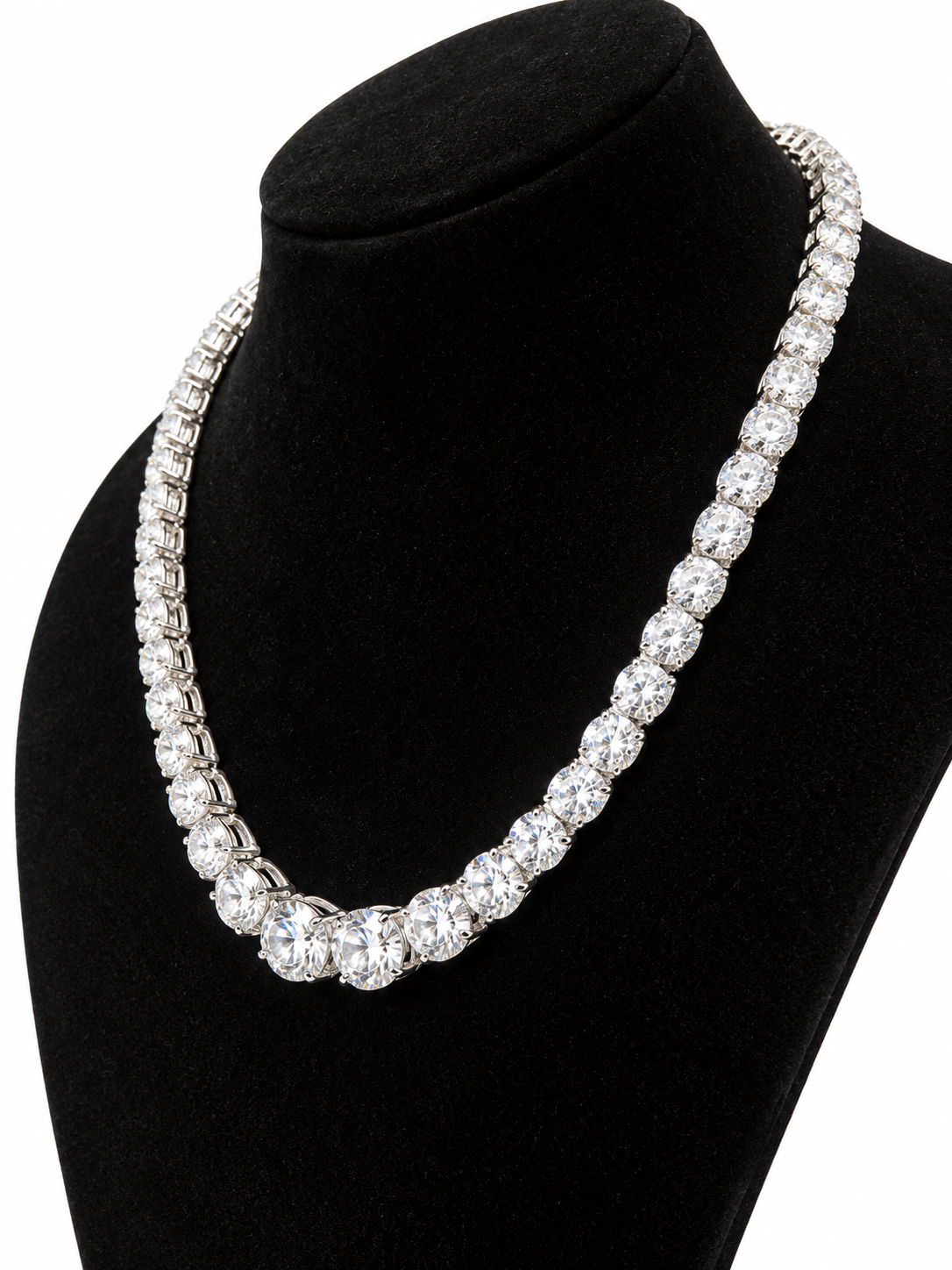 Sparkling Solitaire Graduated Tennis Chain