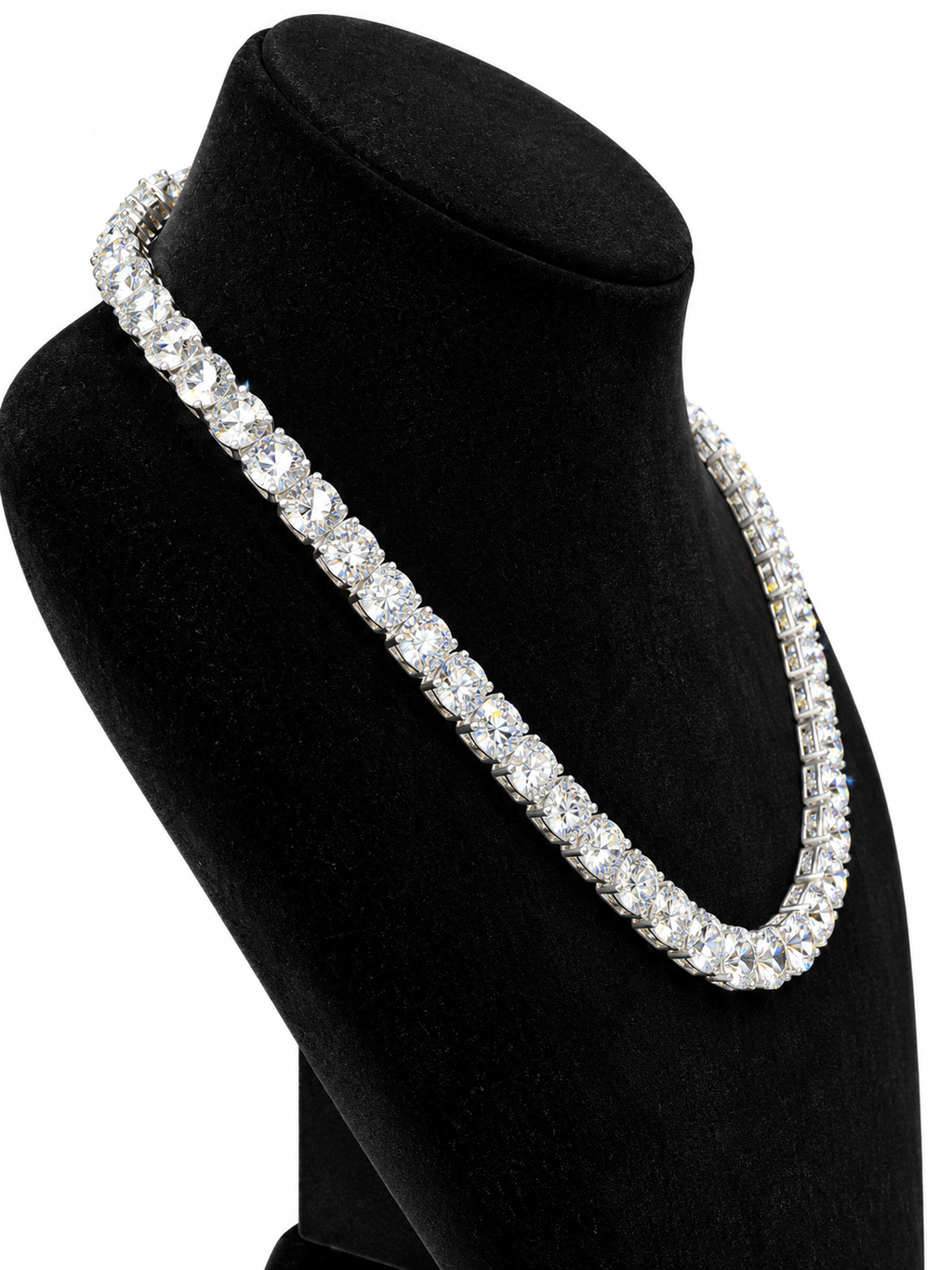 Sparkling Solitaire Graduated Tennis Chain