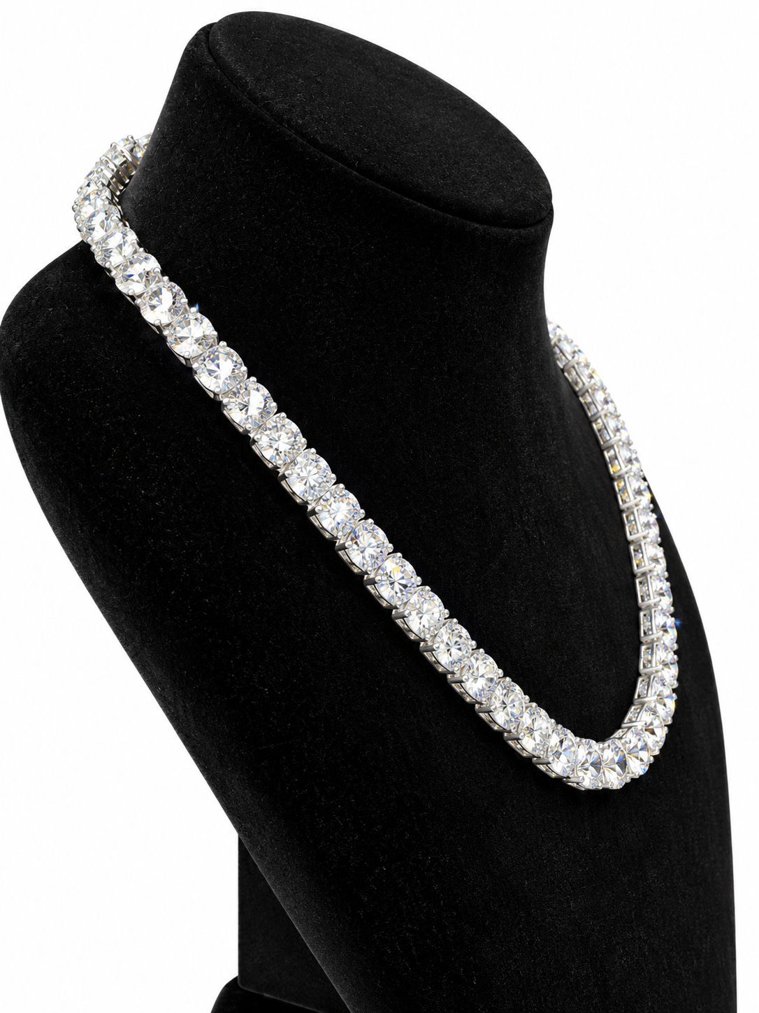 Sparkling Solitaire Graduated Tennis Chain