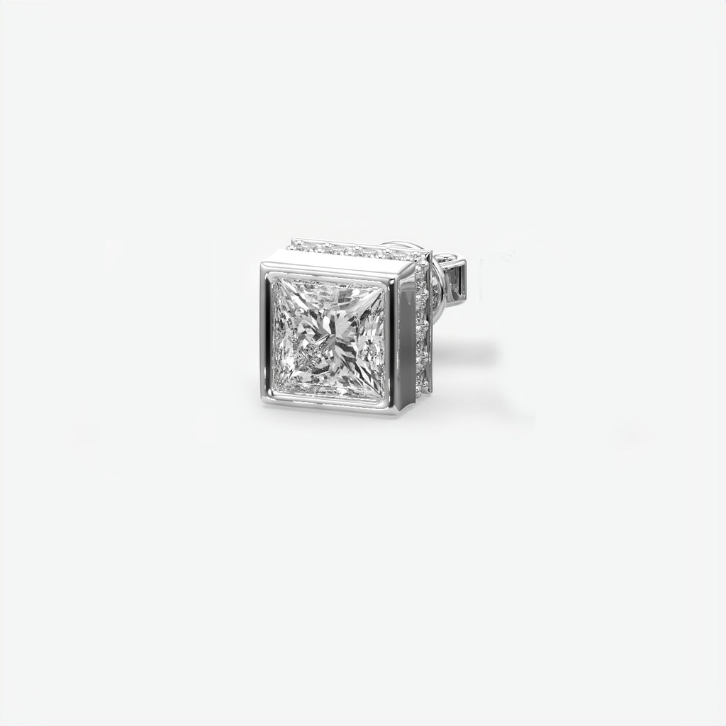 Men’s Square Moissanite Stud Earrings