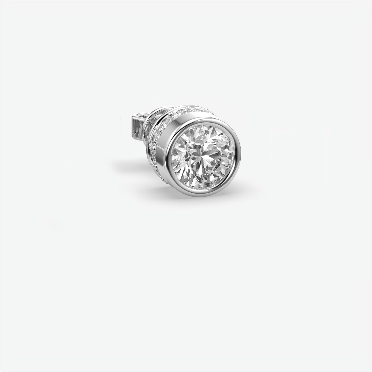 Men's Round Diamond Solitaire Stud
