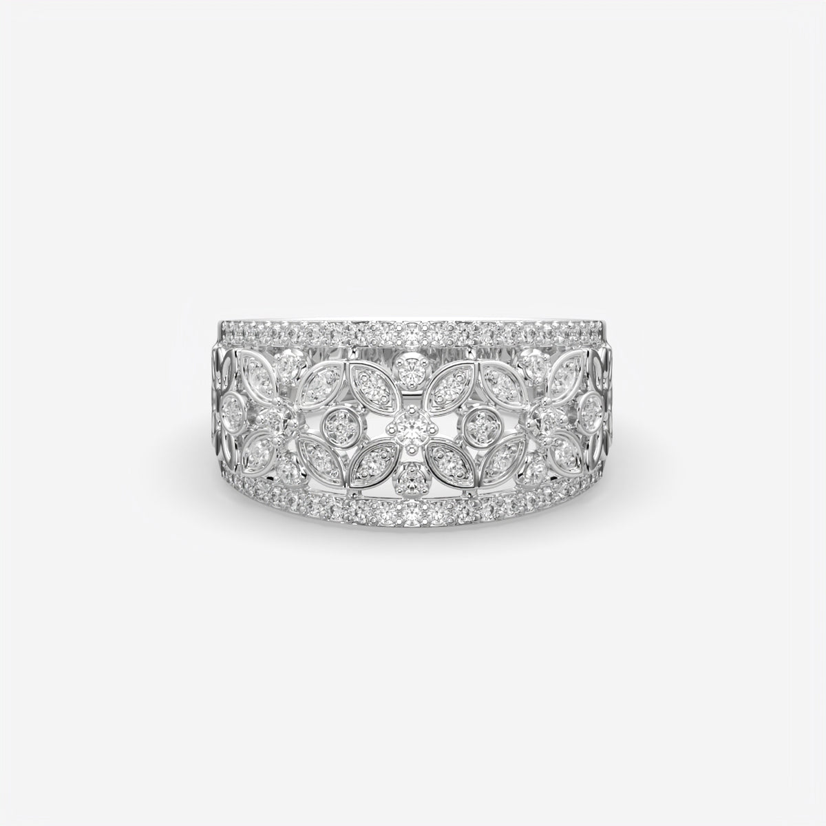 Victoria Wide Blossom Diamond Ring