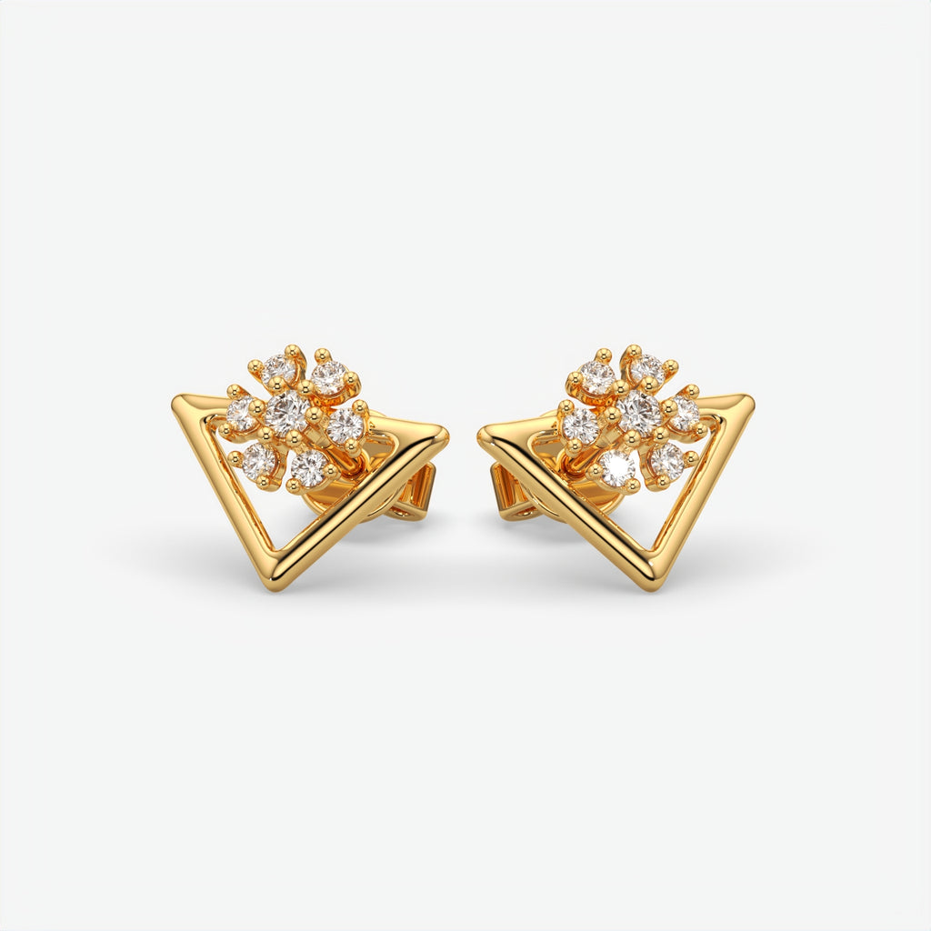 Silver Floral Stud Earrings for Women