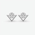 Silver Floral Stud Earrings for Women