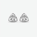 Silver Trillion Moissanite Stud Earrings for Women
