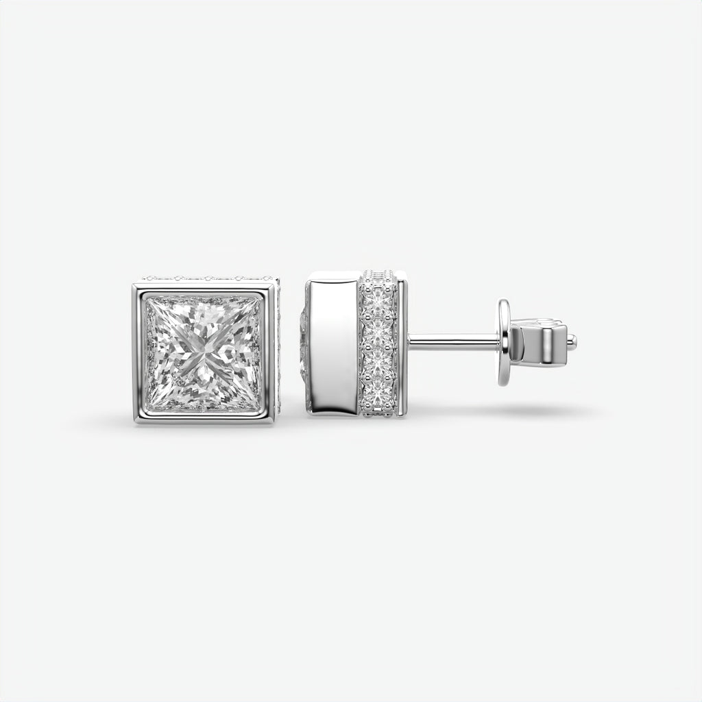 Men’s Square Moissanite Stud Earrings