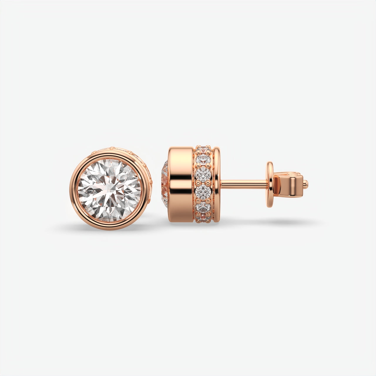 Men's Round Diamond Solitaire Stud