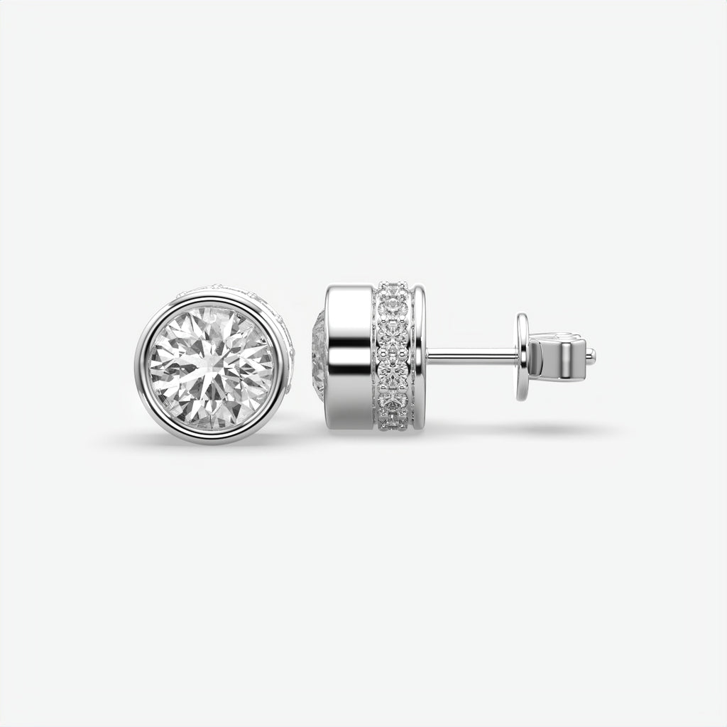 Men's Round Diamond Solitaire Stud