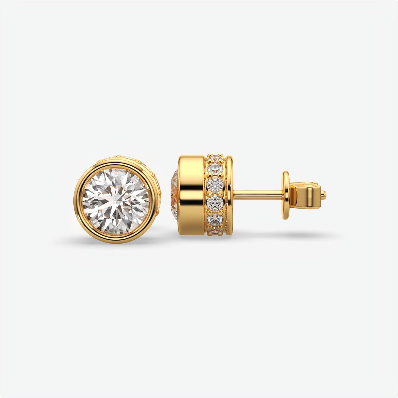 Men's Round Diamond Solitaire Stud