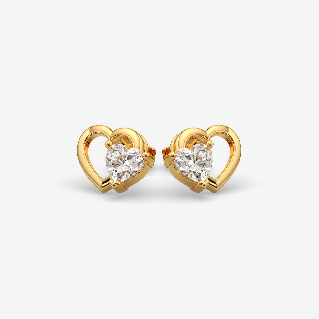 Heart Earrings for Women – Elegant Heart Stud Earrings