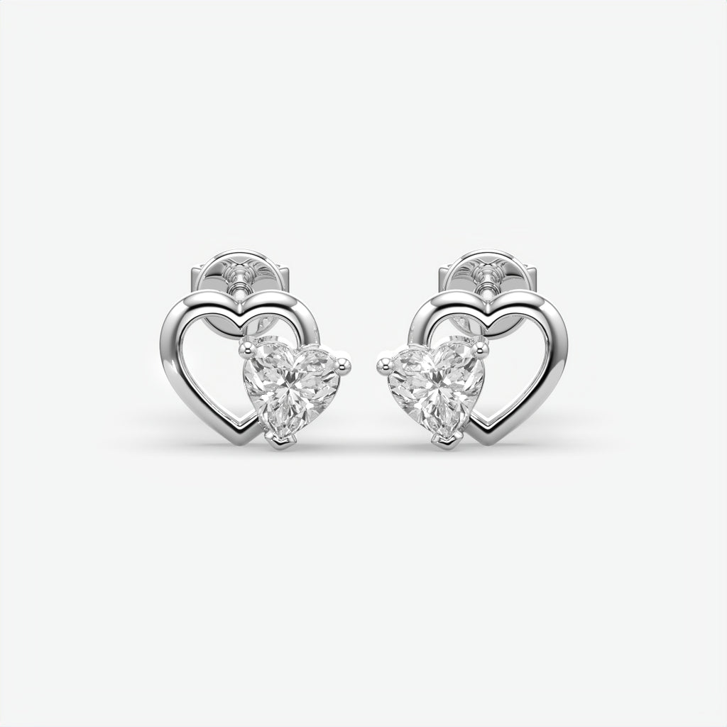 Heart Earrings for Women – Elegant Heart Stud Earrings