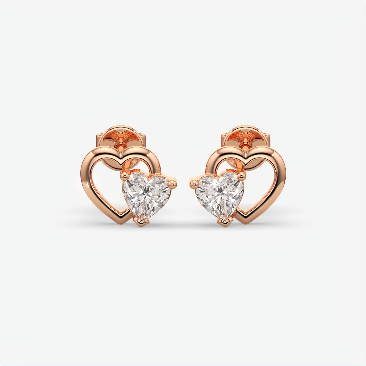 Heart Earrings for Women – Elegant Heart Stud Earrings
